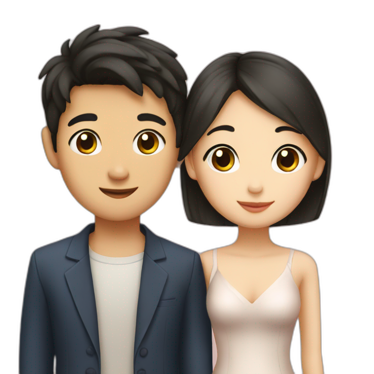 Love Asian boy and French girl  emoji