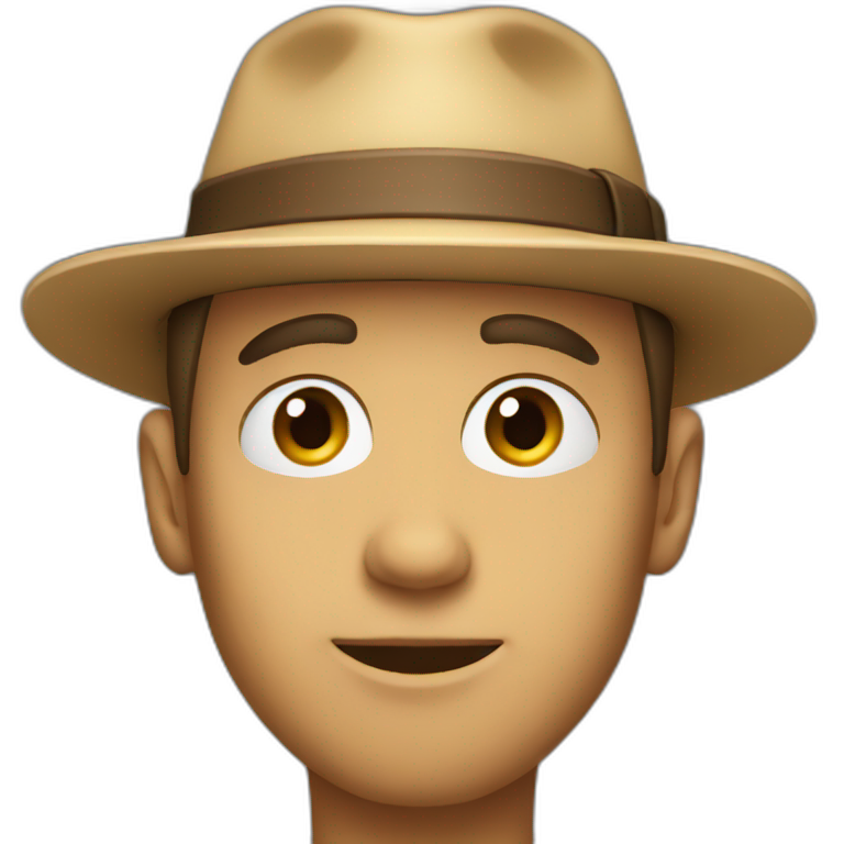 guy with hat curious emoji
