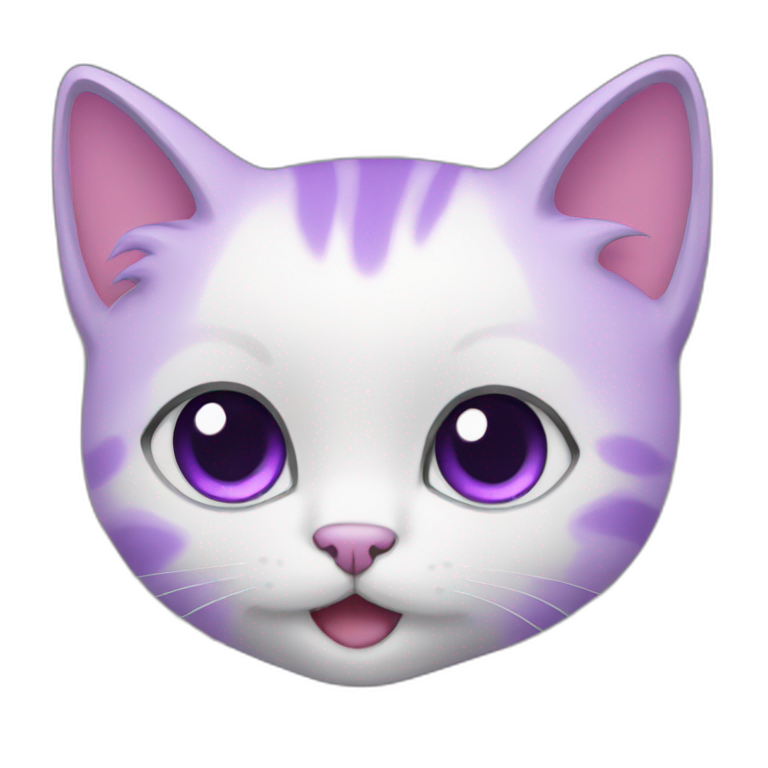 Purple kitten with notification emoji