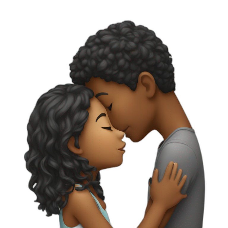 Boy kissing a girl  emoji