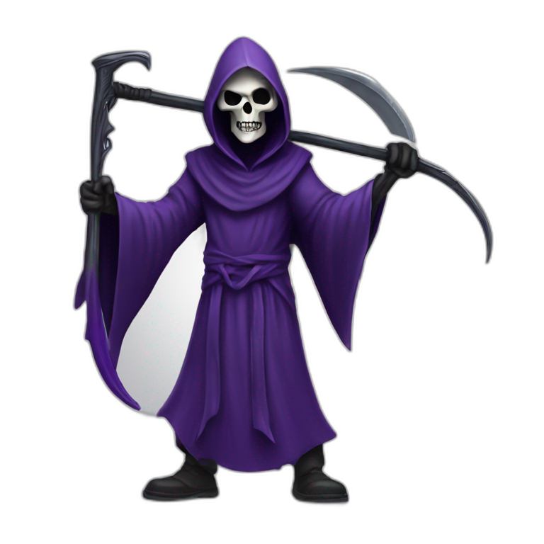 Purple grim reaper with scythe emoji