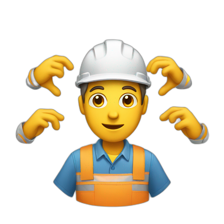 worker with 6 hands emoji