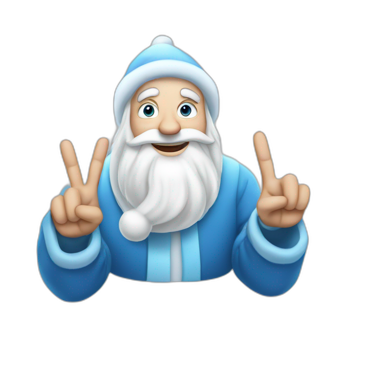 Father Frost hands Sign of the Horns emoji