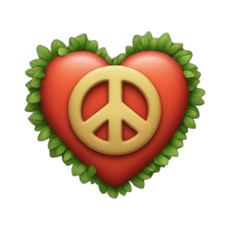 Heart and peace emoji