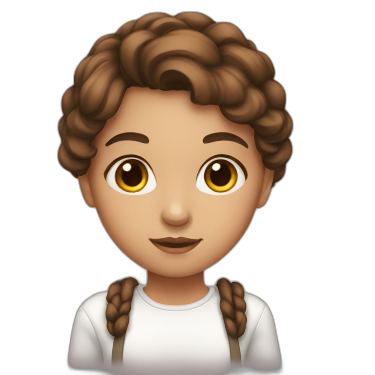 Girl with Brown hair brown eyes emoji