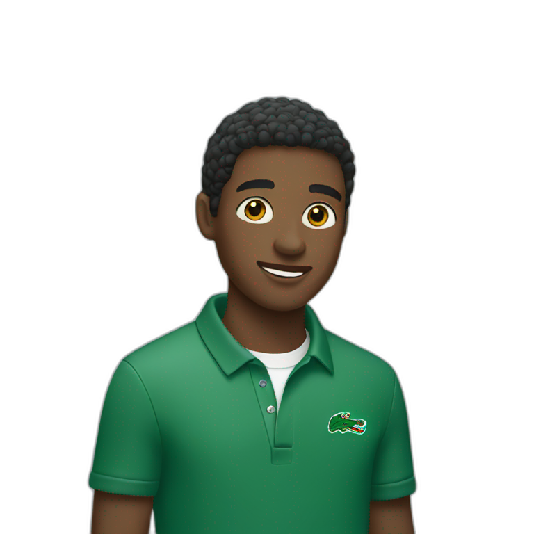 Black guy using lacoste emoji