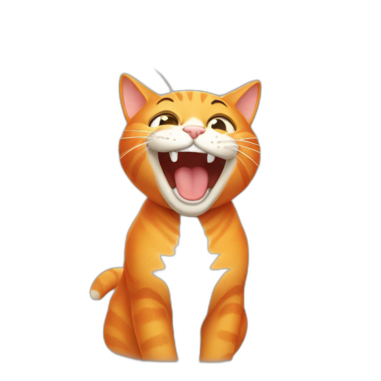 Orange cat laughing emoji