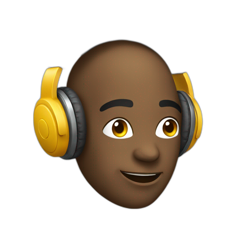 Head with headphones enjoys music emoji
