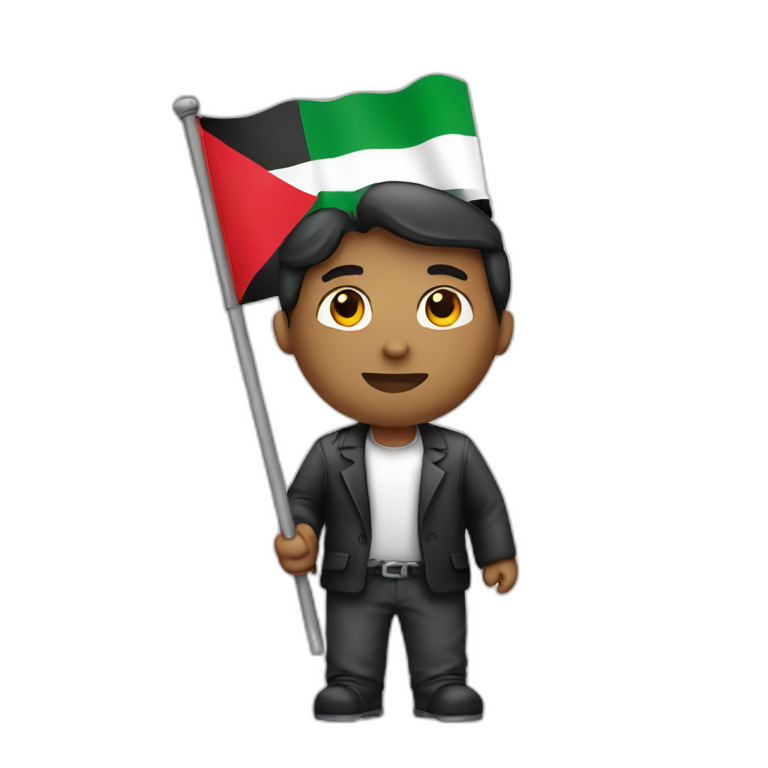 Man with Palestine flag emoji