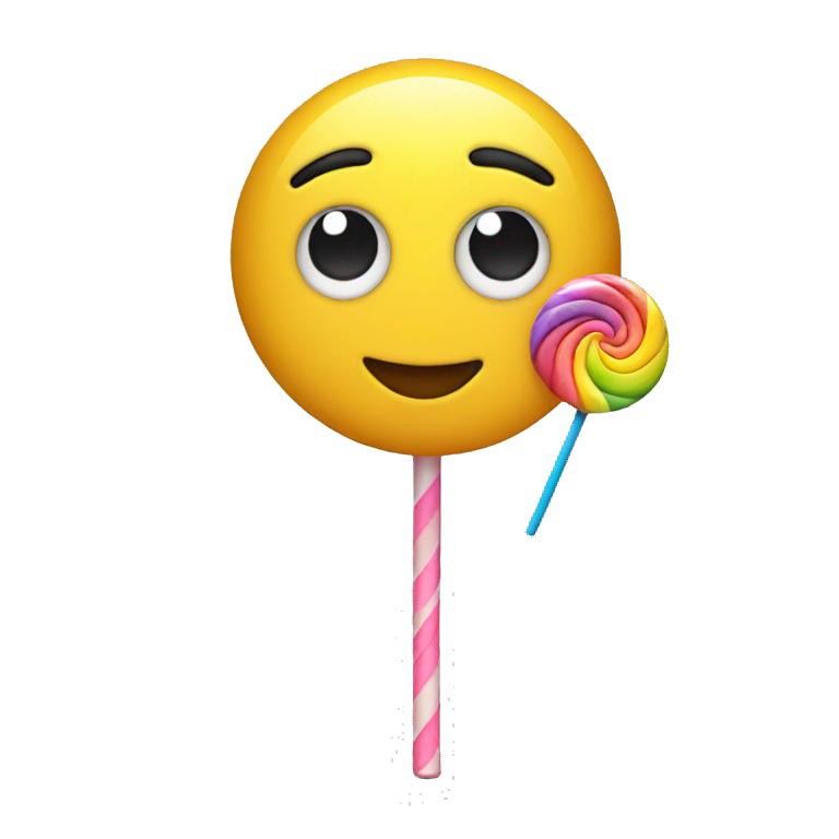 Emoji holding a lollipop emoji