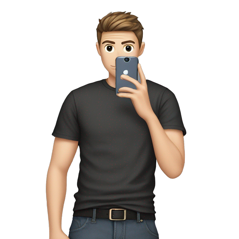 stylish guy taking selfie selfie emoji