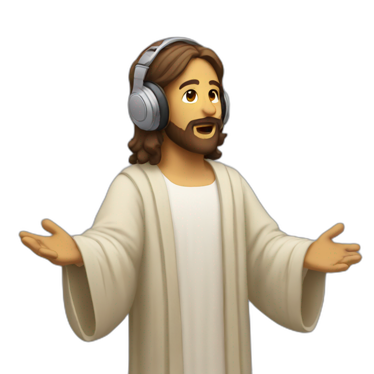 Jesus listening to music emoji