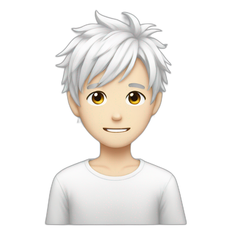 White hair anime boy emoji