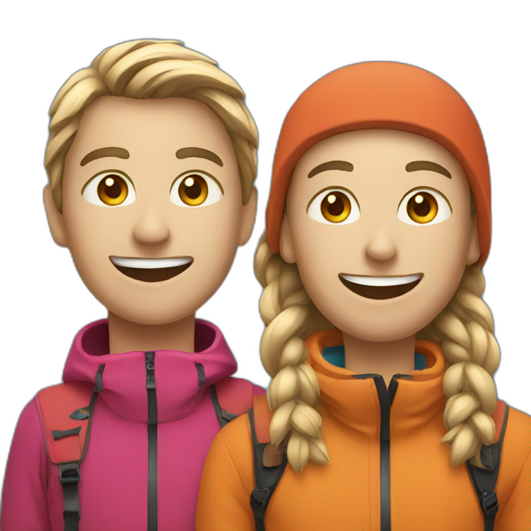 two ski friends emoji