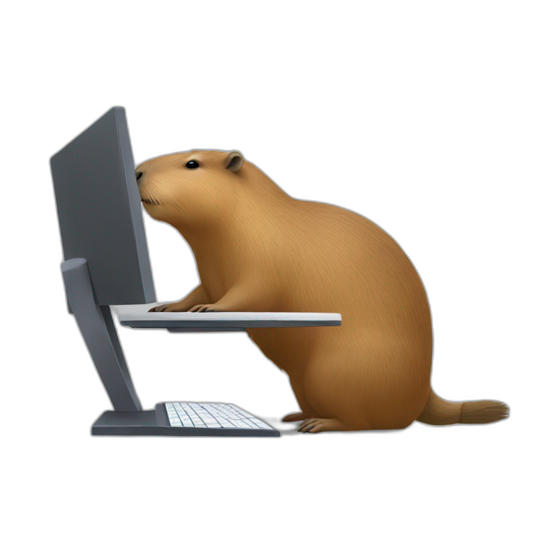 capybara at computer emoji