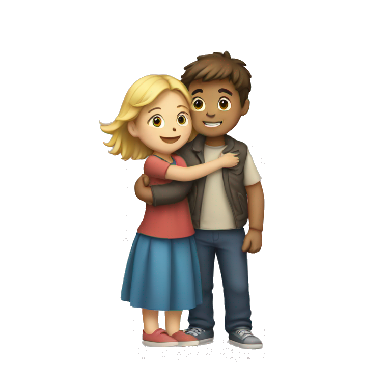 boy and girl hug  emoji