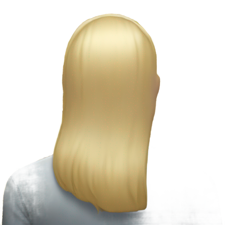 male long blonde hair rear emoji