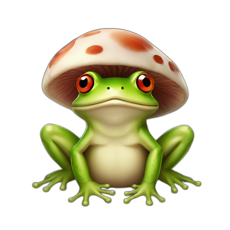 Frog with a mushroom hat emoji