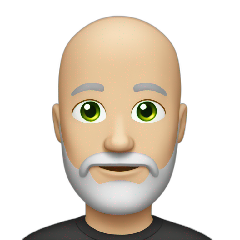 bald guy beard green eyes sassy emoji