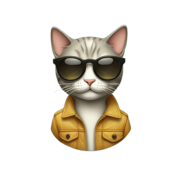 hipster cat wearing sunglasses emoji