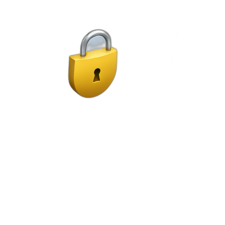 giant lock next to a mac computer emoji