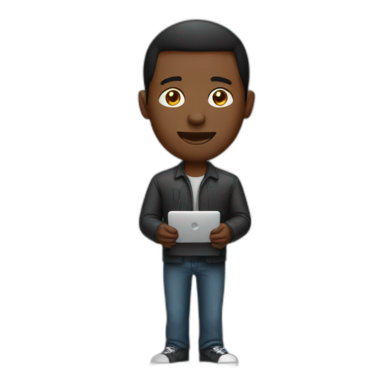 Black men with computer emoji