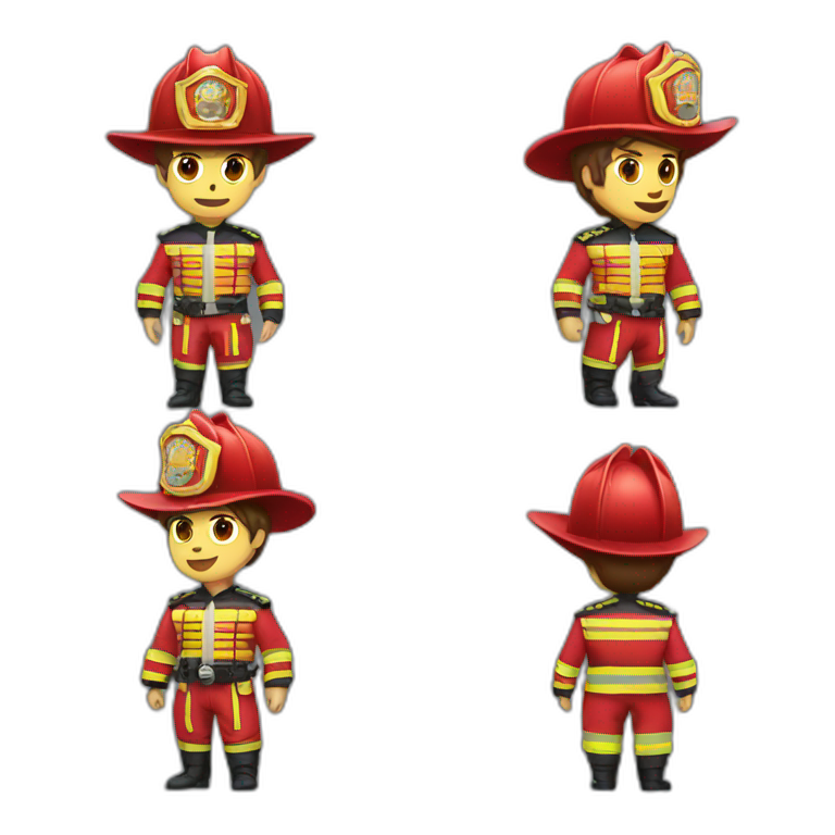 firefighter with bullfighter costume emoji