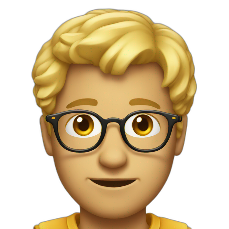 Golden nerd emoji emoji