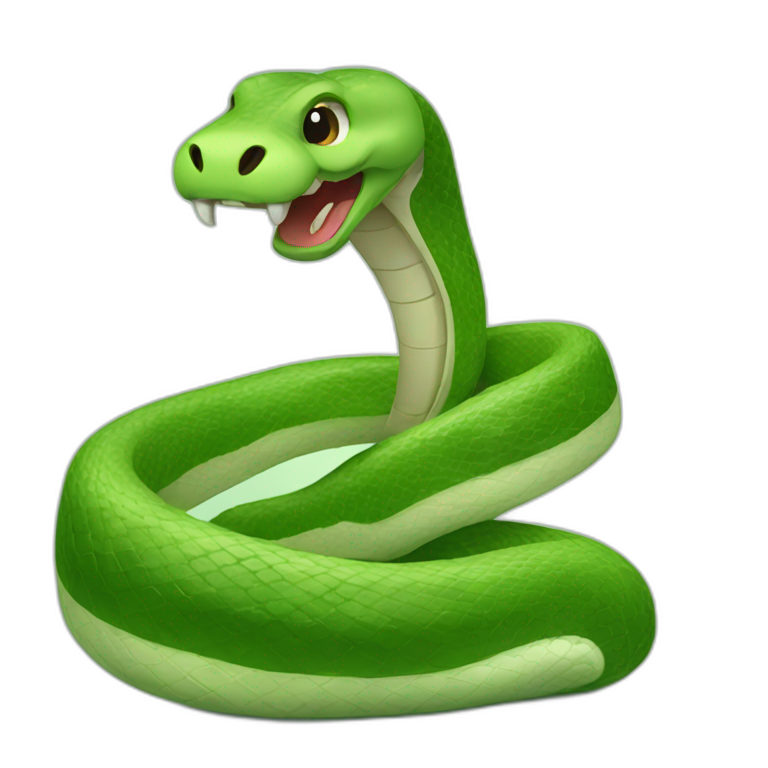 Snake eating cucumber emoji