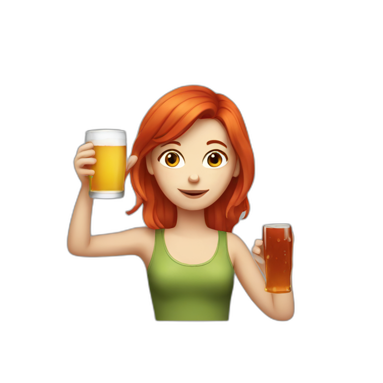 Red-haired drinking girl emoji