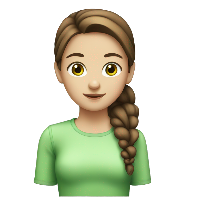 Girl with brown hair green eyes and ponytail emoji