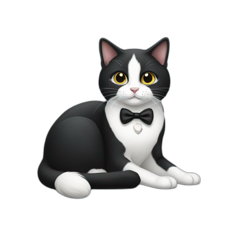 Black and white cat tuxedo emoji