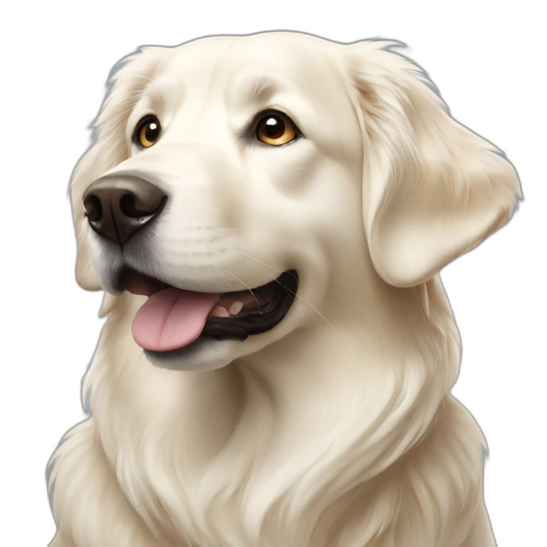 White golden retriever emoji