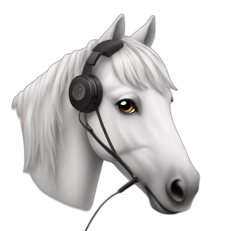 Horse with headphones emoji
