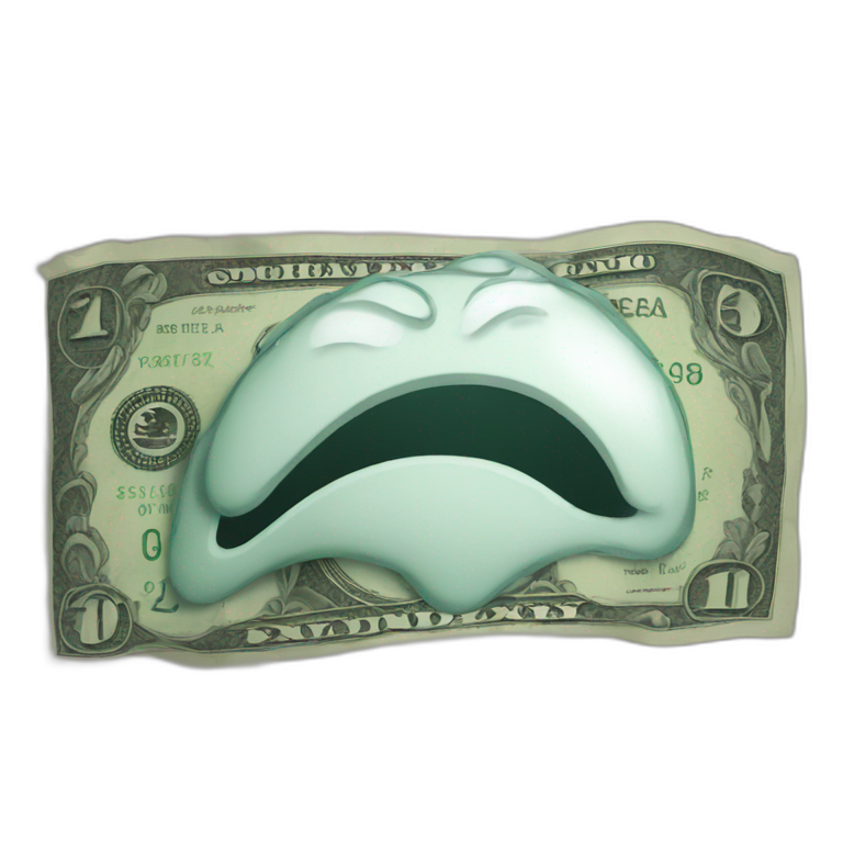 dollar bill crying emoji