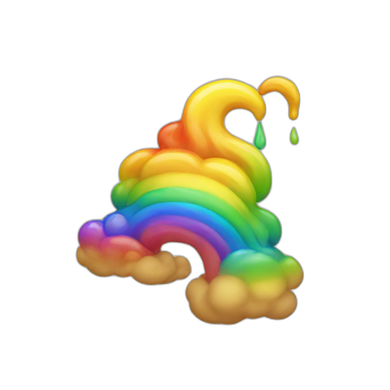 Rainbow shit emoji