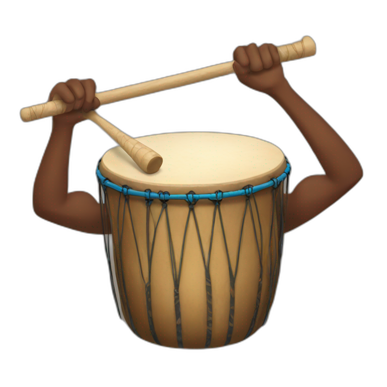 hands beating african drum emoji