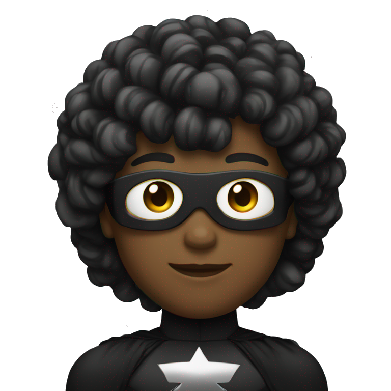 A white superhero dressed in black emoji