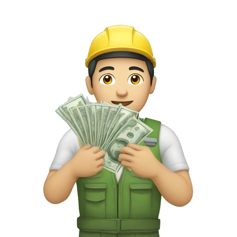 kazakh worker with money in hands emoji