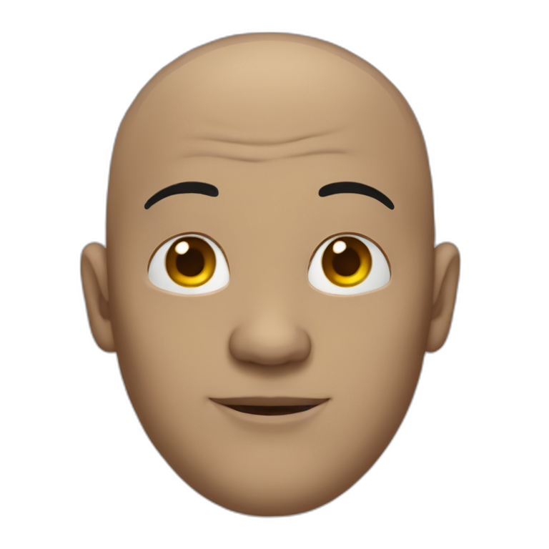 bald guy with no eyes emoji