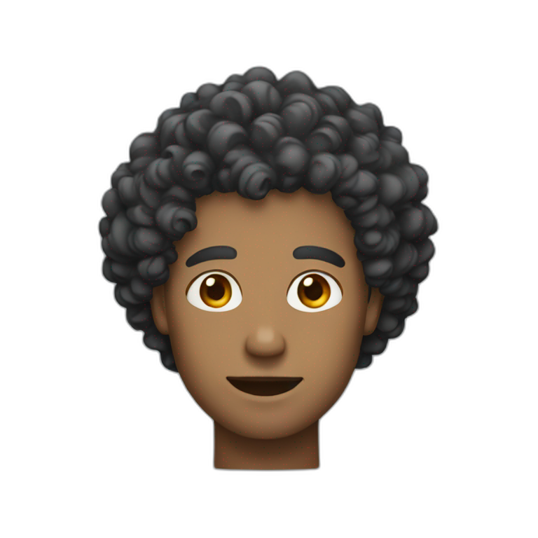 man with curly hair emoji