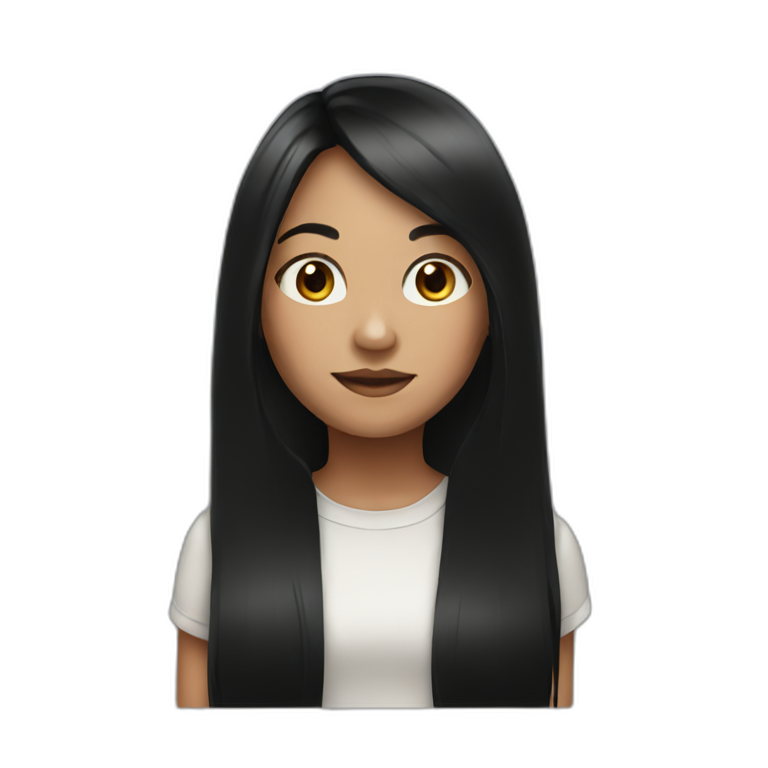 a girl with black long hair emoji
