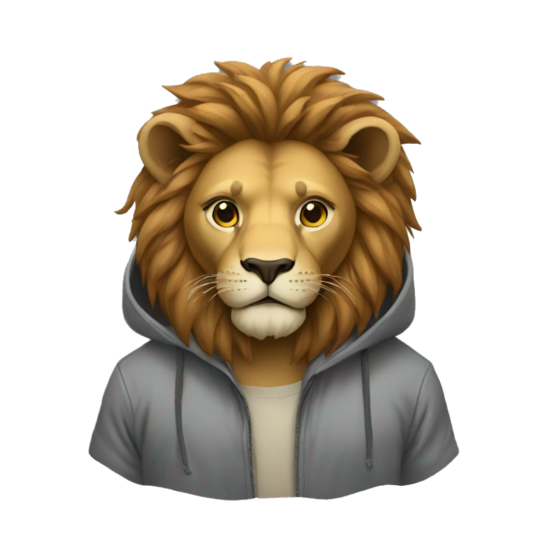 Lion with hoddies  emoji