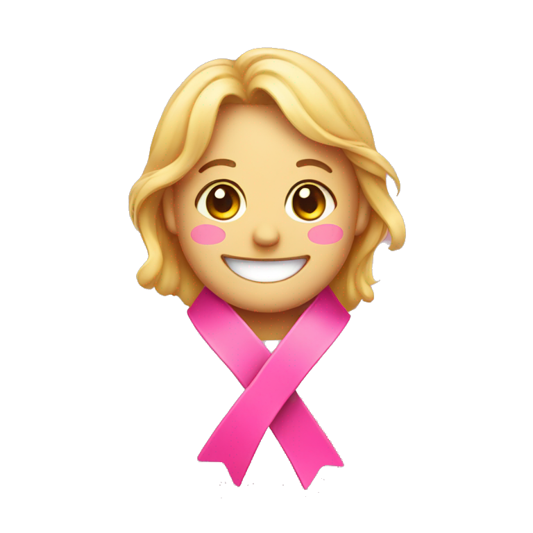 smile with pink ribbon emoji