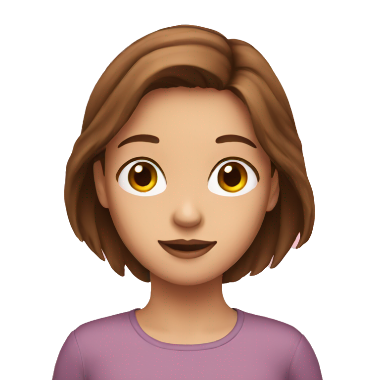 girl with brown hair and long emoji