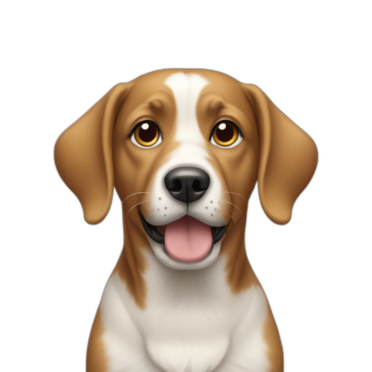 Dog using iphone emoji