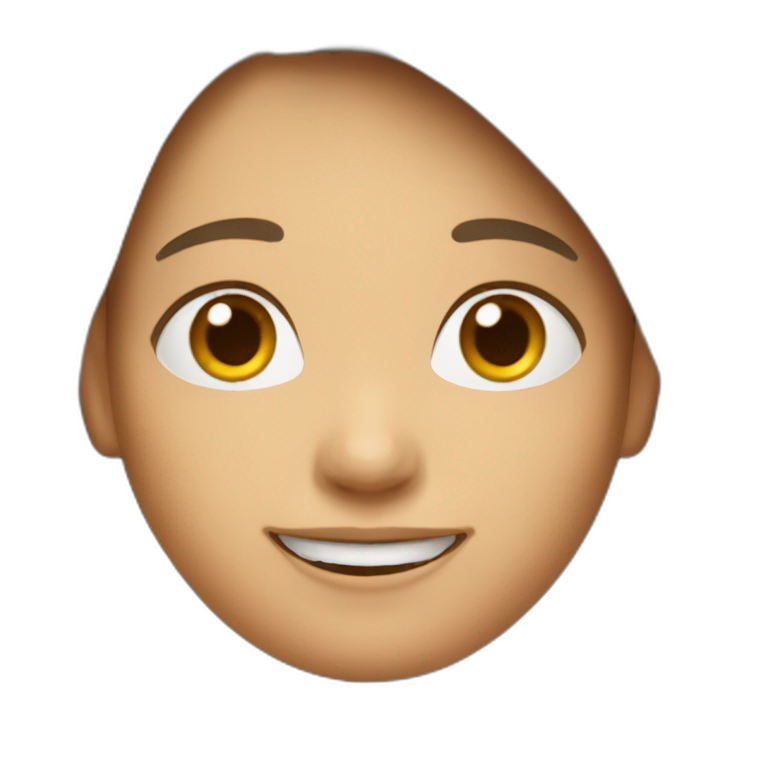 Smiling briwn hair woman emoji