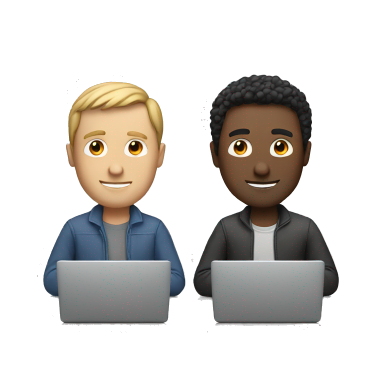 2 white guys with laptops emoji