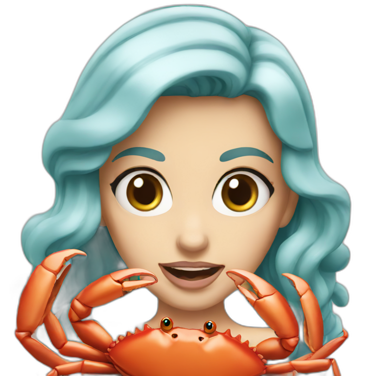 Ariel eat crab emoji