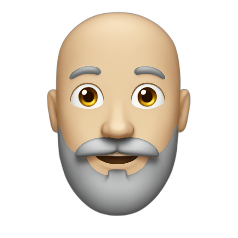 bald man with moustache and long beard emoji